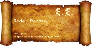 Rédai Renáta névjegykártya